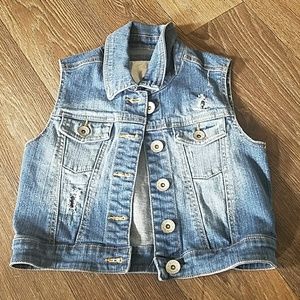 Jean cut off vest